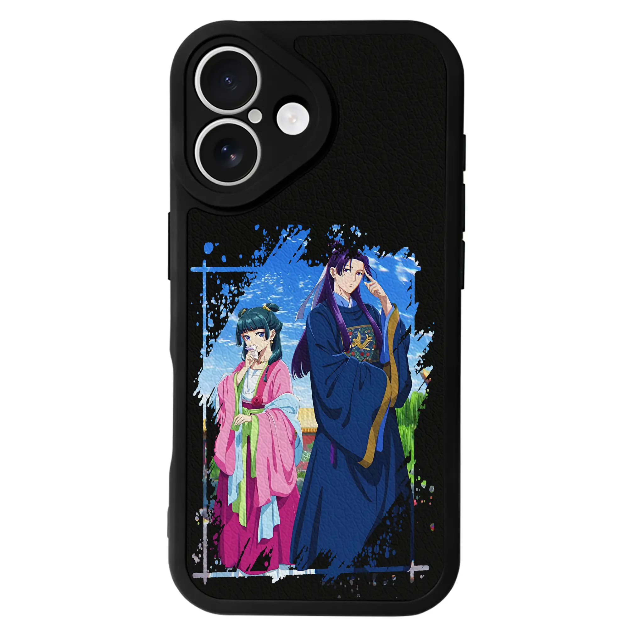 薬屋のひとりごと グッズ,壬氏 - IPhone 16シリーズ対応 ・ シリコンスマホケース ・ レザー調 ・ 高精度フィット ・ 耐衝撃 ・ ワイヤレス充電対応 ・ 精密カット